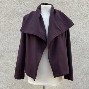 Vulin Purple Wide Collar Open Sweatshirt Cardigan 40/L